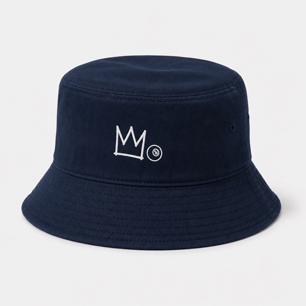 Franklin St bucket hat, navy with crown doodle